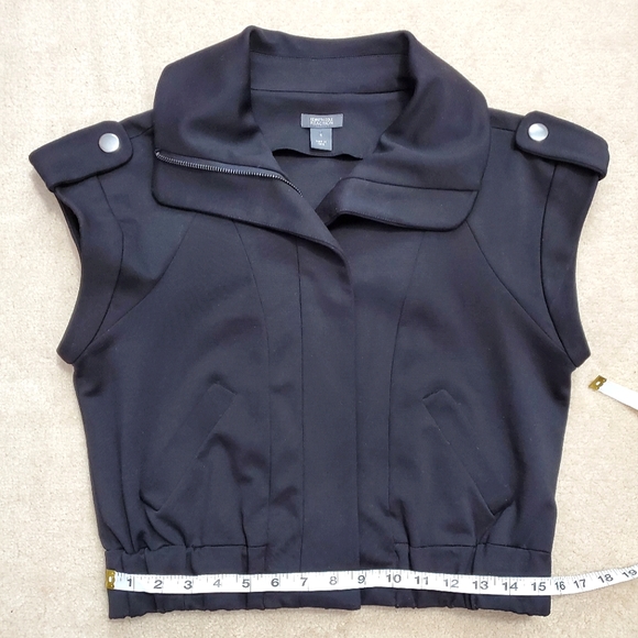 Kenneth Cole Reaction knit jacket vest black size 4 fits XS, S two way zipper - Picture 14 of 16